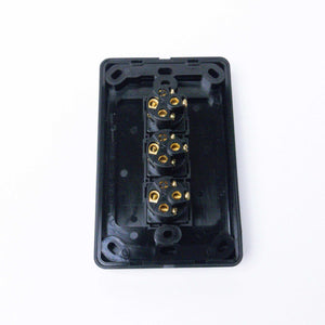 3 Gang Switch Slim Line Wall Light Switch - Black - RV Essentials Australia