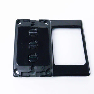 3 Gang Switch Slim Line Wall Light Switch - Black - RV Essentials Australia