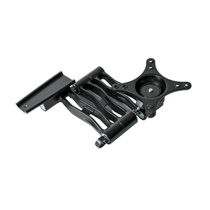 Black monitor stand on a white background