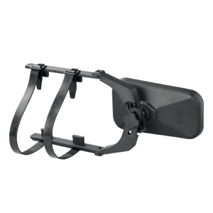 Adjustable RV towing mirror with dual strap mount for safe and easy caravan towing.