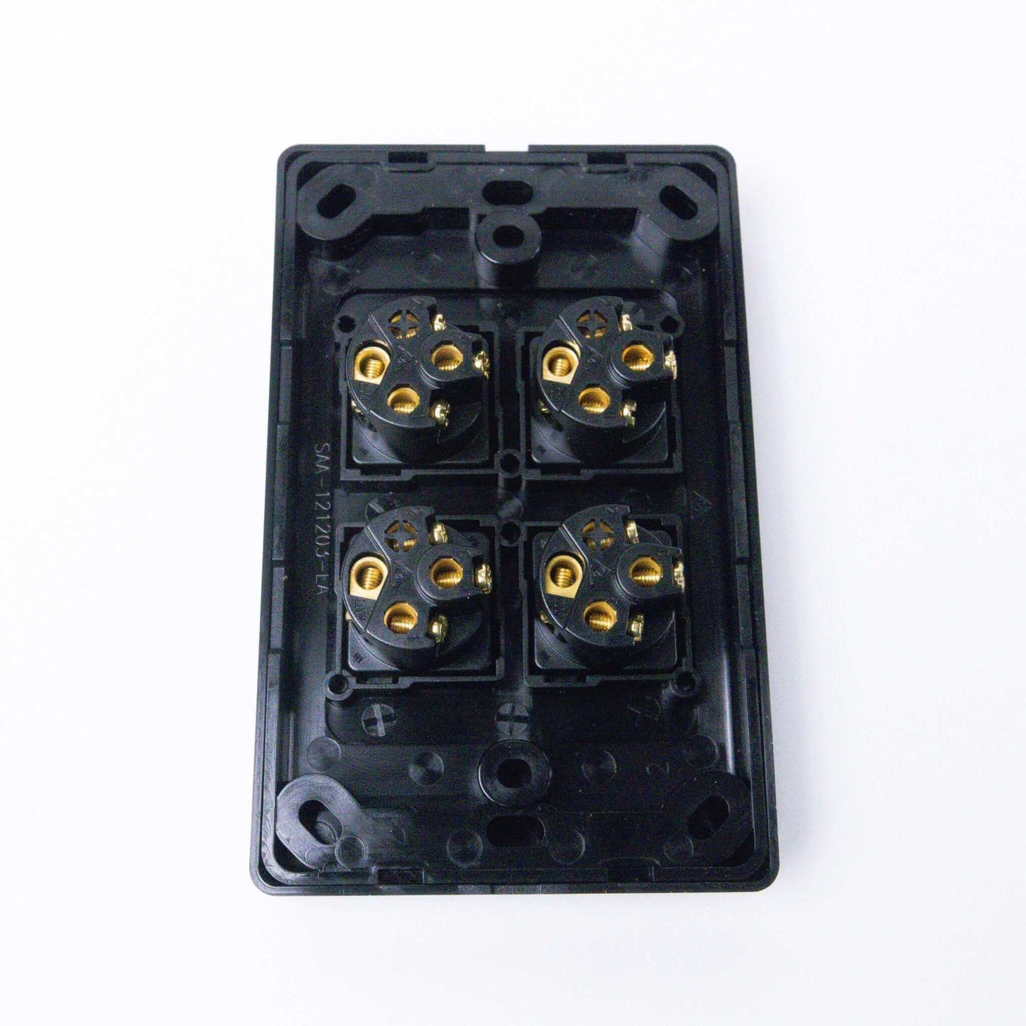 Black 4 Gang Switch Slimline Wall Plate - RV Essentials Australia