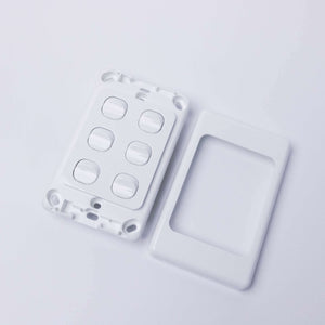 White 6 Gang Switch Slimline Wall Plate - RV Essentials Australia