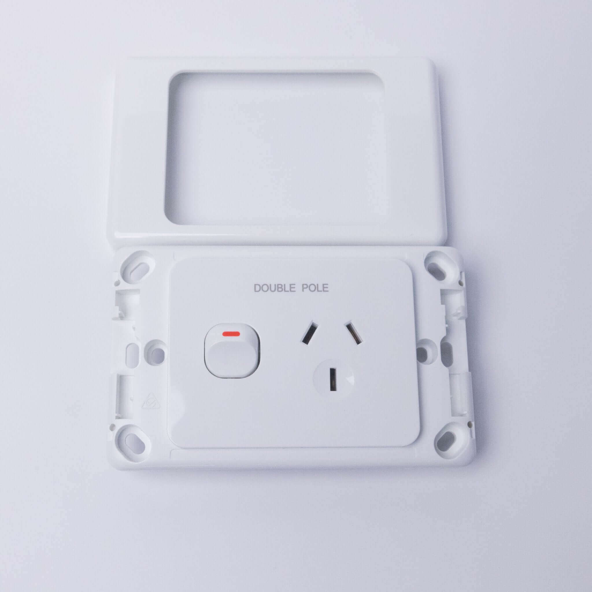 White Double Pole Power Point - 240V 10A Single Plug - RV Essentials Australia