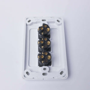 3-Gang Slim Line Switch Plate - White - RV Essentials Australia
