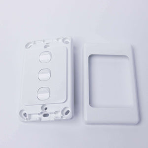 3-Gang Slim Line Switch Plate - White - RV Essentials Australia
