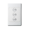 3-Gang Slim Line Switch Plate - White