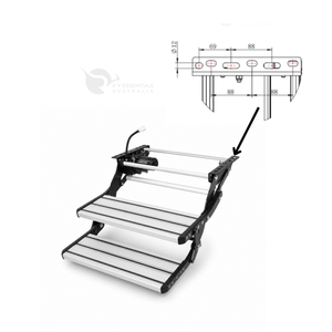 Side profile of silver electric double step showing two-tier drop