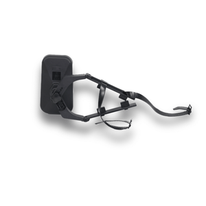 Adjustable RV towing mirror designed for safe and easy towing, featuring a sturdy strap attachment.