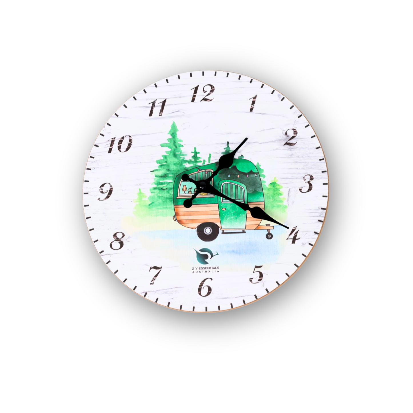 Caravan Wall Clock - wooden - 25cm