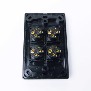 Black 4 Gang Switch Slimline Wall Plate - RV Essentials Australia