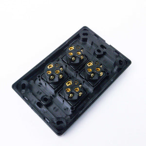 Black 4 Gang Switch Slimline Wall Plate - RV Essentials Australia