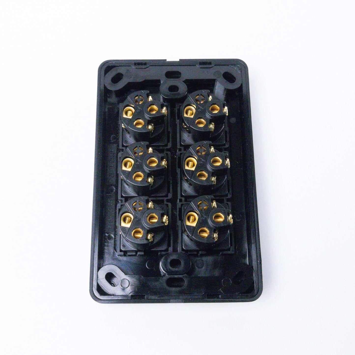 Black 6 Gang Switch Slimline Wall Plate - RV Essentials Australia