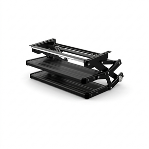 Black double manual caravan step shown folded on a white background