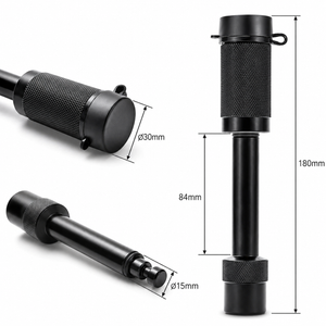 Hitch pin lock dimensions: 180mm overall, 84mm usable length, 15mm pin