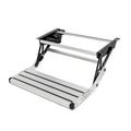 silver folding step on a white background
