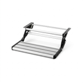 Aluminium single pull-out caravan step in open position with rubber grip strips