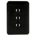 3 Gang Switch Slim Line Wall Light Switch - Black