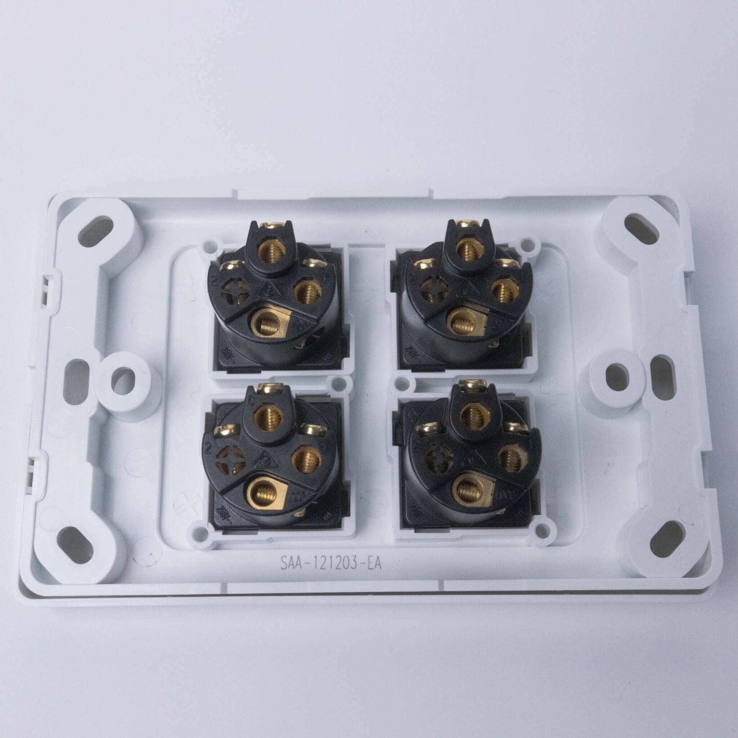 White 4 Gang Switch Slimline Wall Plate - RV Essentials Australia