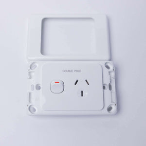 White Double Pole Power Point - 240V 10A Single Plug - RV Essentials Australia